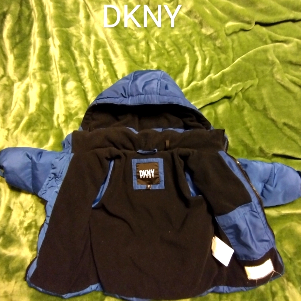 DKNY Sport Toddler Blue & Black Puffer jacket 2T